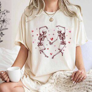 Dancing Skeleton Valentines Shirt, Skeleton Love Shirt, Skeleton Heart
